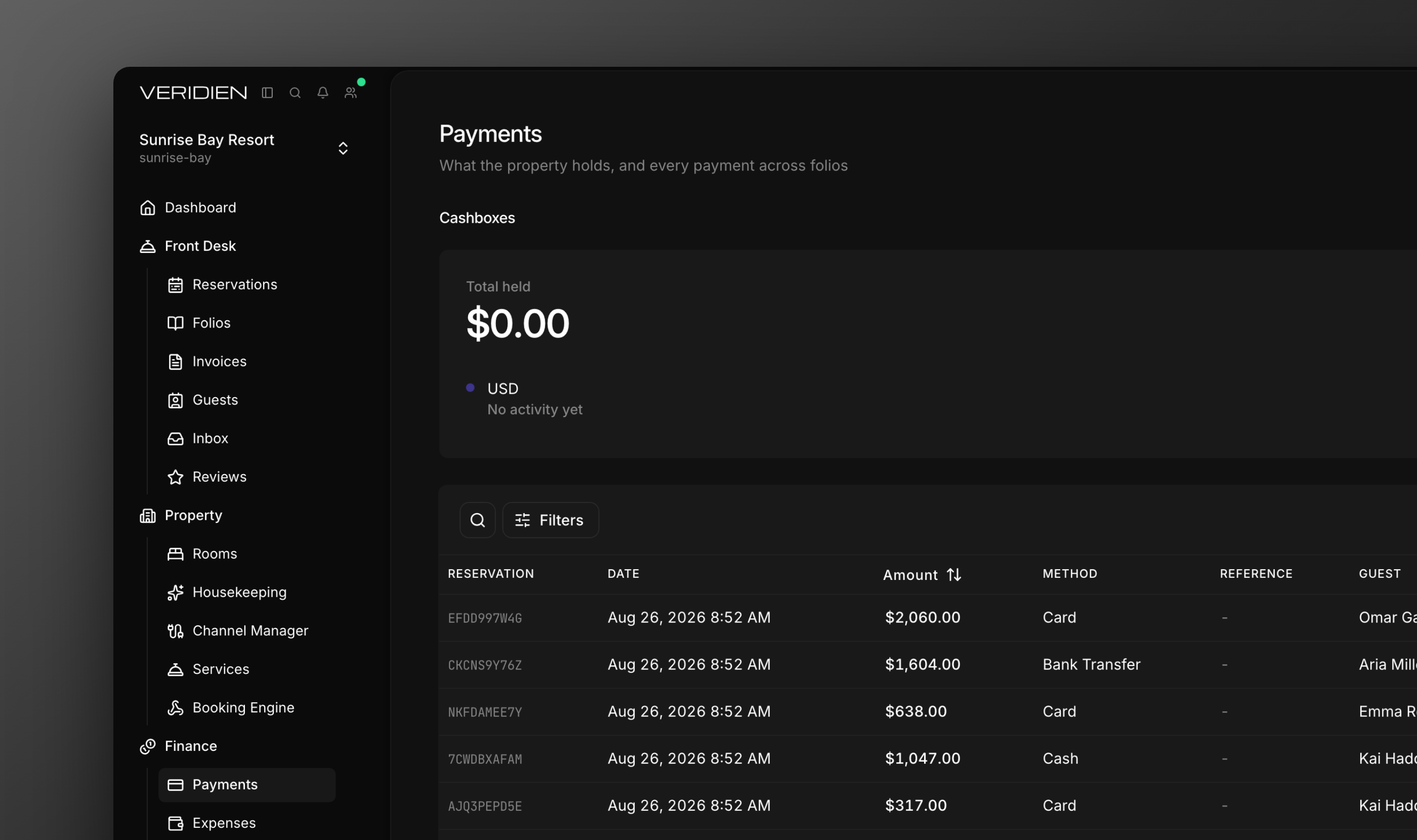 The payment journal with amounts in multiple currencies